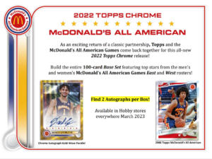 2022 Topps Chrome McDonald's All American Basketball - Hobby Box