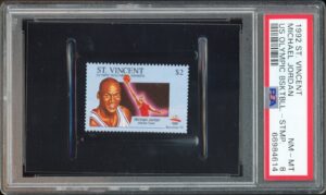 1992 St. Vincent US Olympic Basketball Team Michael Jordan 2$ Stamp PSA 8 NM MT