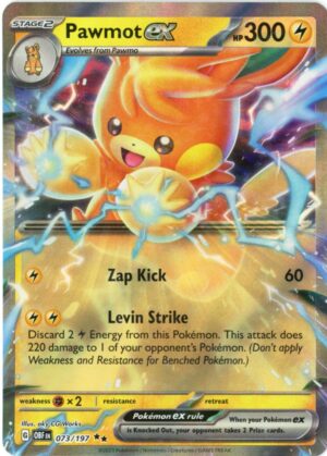 Pokemon TCG Pawmot ex 073/197 Double Rare Obsidian Flames