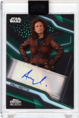 2022 Topps Chrome Black Star Wars Green Refractor 13/99 Amy Sedaris as Auto 7s2