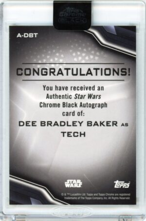 2022 Topps Star Wars Chrome Black autograph auto Dee Bradley Baker as TECH