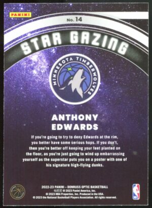2022-23 Panini Donruss Optic Star Gazing Anthony Edwards #14