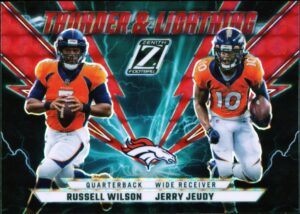 2022 Zenith Russell Wilson & Jerry Jeudy Thunder & Lightning Red Prizm Broncos No. TL-RJ