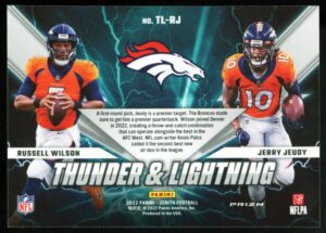 2022 Zenith Russell Wilson & Jerry Jeudy Thunder & Lightning Red Prizm Broncos No. TL-RJ