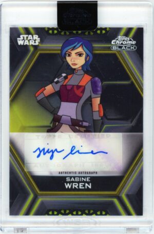 2022 Topps Chrome Star Wars Black Tiya Sircar as Sabine Wren #AB-TS Gold Refractor Auto /50