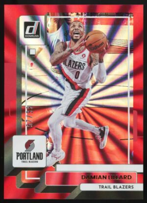 2022-23 Panini Donruss Damian Lillard #106 Red Laser /99 Trail Blazers