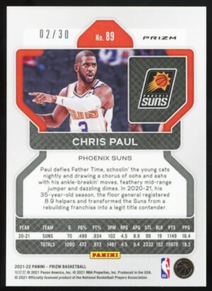 2021-22 Panini Prizm Blue Shimmer Prizm /30 Chris Paul #89