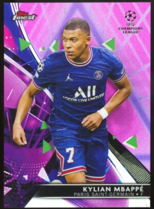 2021-22 Finest UCL Kylian Mbappe #50 Purple/Pink Vaporwave /125 PSG