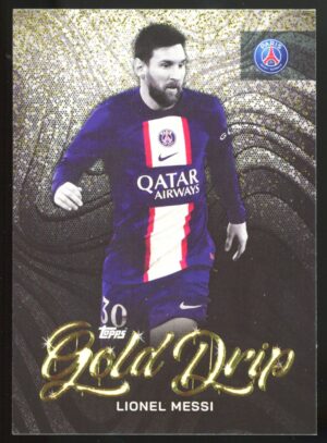 2022-23 Topps Paris Saint-Germain Team Set Gold Drip Lionel Messi #48