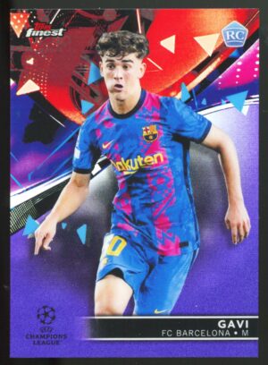2021-22 Topps Finest UCL Purple Refractor /299 Gavi #51 Rookie RC