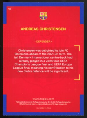 2022-23 Topps FC Barcelona Team Set Icy Foil Andreas Christensen #10