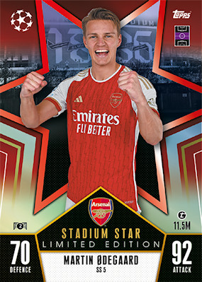 2023-24 Match Attax UEFA Martin Ødegaard Stadium Star Limited Edition Arsenal