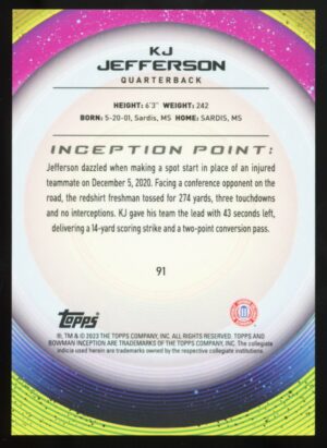 2022-23 Bowman Inception University KJ Jefferson #91