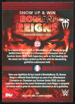 2021 Topps WWE Superstars Show Up & Win Roman Reigns #222