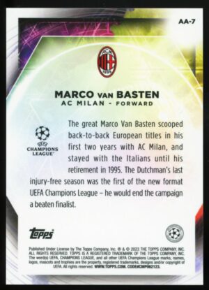 2022-23 Topps Merlin Marco Van Basten #AA-7 Ageless Alchemy Orange /25 AC Milan