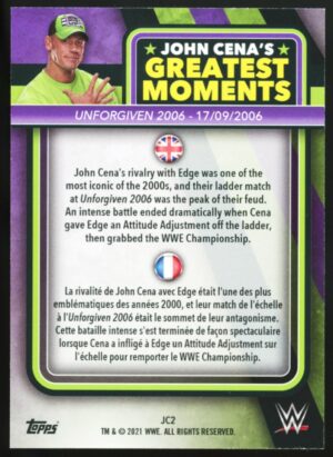 2021 Topps UK WWE Superstars Greatest Moments John Cena #JC2