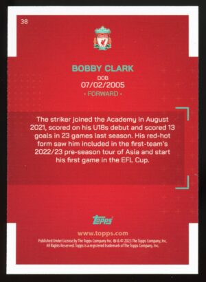 2022-23 Topps Liverpool FC Team Set Bobby Clark Never Walk Alone #38