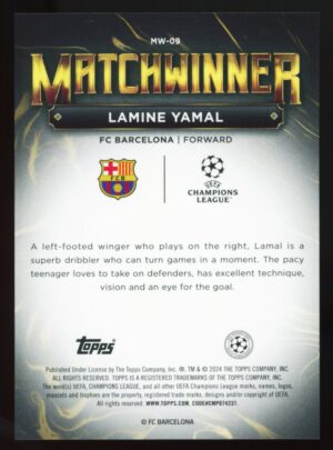 2023/24 Topps UCC Superstars Matchwinner LAMINE YAMAL #MW-09 Rookie Barcelona