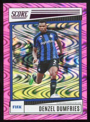 2022-23 Panini Score FIFA Swirl Denzel Dumfries #64 Pink Swirl /45