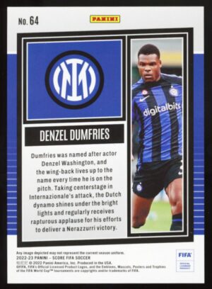 2022-23 Panini Score FIFA Swirl Denzel Dumfries #64 Pink Swirl /45