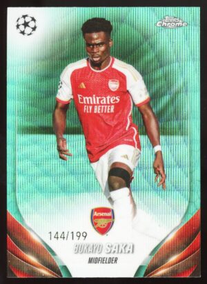 2023-24 Topps Chrome Bukayo Saka #148 Aqua Wave Refractor /199