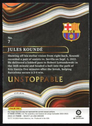 2022-23 Panini Select La Liga Unstoppable Jules Kounde #7