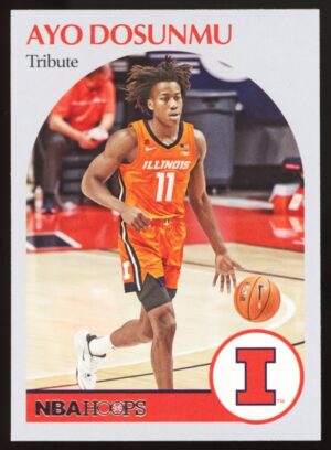 2021 Panini Chronicles Hoops Draft Picks Tribute Ayo Dosunmu Bulls RC Card #69