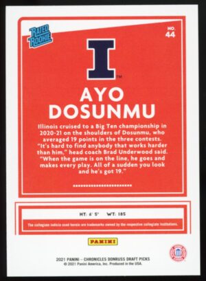 2021 Panini Chronicles Draft Picks - Donruss Rated Rookie Ayo Dosunmu #44