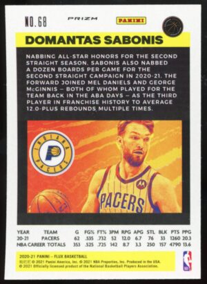 2020 Panini Flux 1st Serie – Pulsar Prizm Domantas Sabonis #68