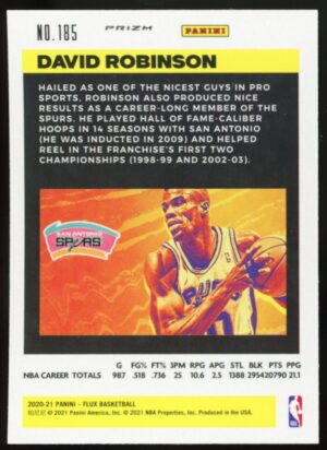 2020 Panini Flux 1st Serie – Pulsar Prizm David Robinson #185