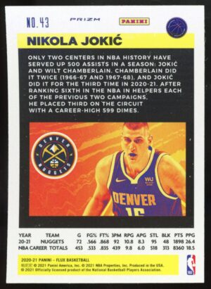 2020 Panini Flux 1st Serie – Pulsar Prizm Nikola Jokić #43