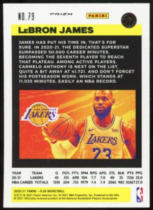 2020 Panini Flux 1st Serie – Pulsar Prizm LeBRON JAMES #79