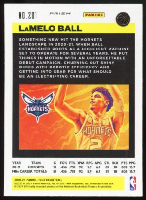 2020 Panini Flux 1st Serie – Pulsar Prizm LaMELO BALL #201 Rookie RC