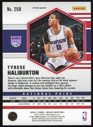 2020-21 Panini Mosaic – National Pride Tyrese Haliburton #258 Reactive Blue (RC)