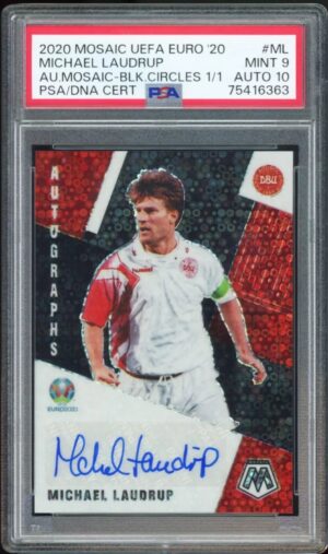 Michael Laudrup 2021 UEFA EURO 2020 Black circles 1/1 MOSAIC AUTOGRAPH 1of1!