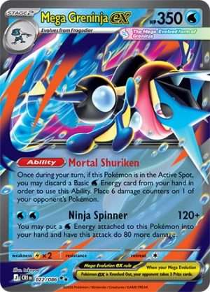Pokemon TCG: Mega Evolution – Chaos Rising – Mega Greninja ex – 022/086 – Double Rare