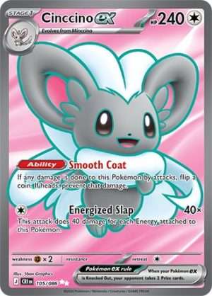 Pokemon TCG: Mega Evolution - Chaos Rising - Cinccino ex - 105/086 - Ultra Rare