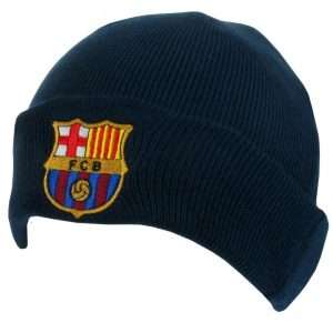 FC Barcelona Hue – Navy Cuff Beanie med Barca klublogo